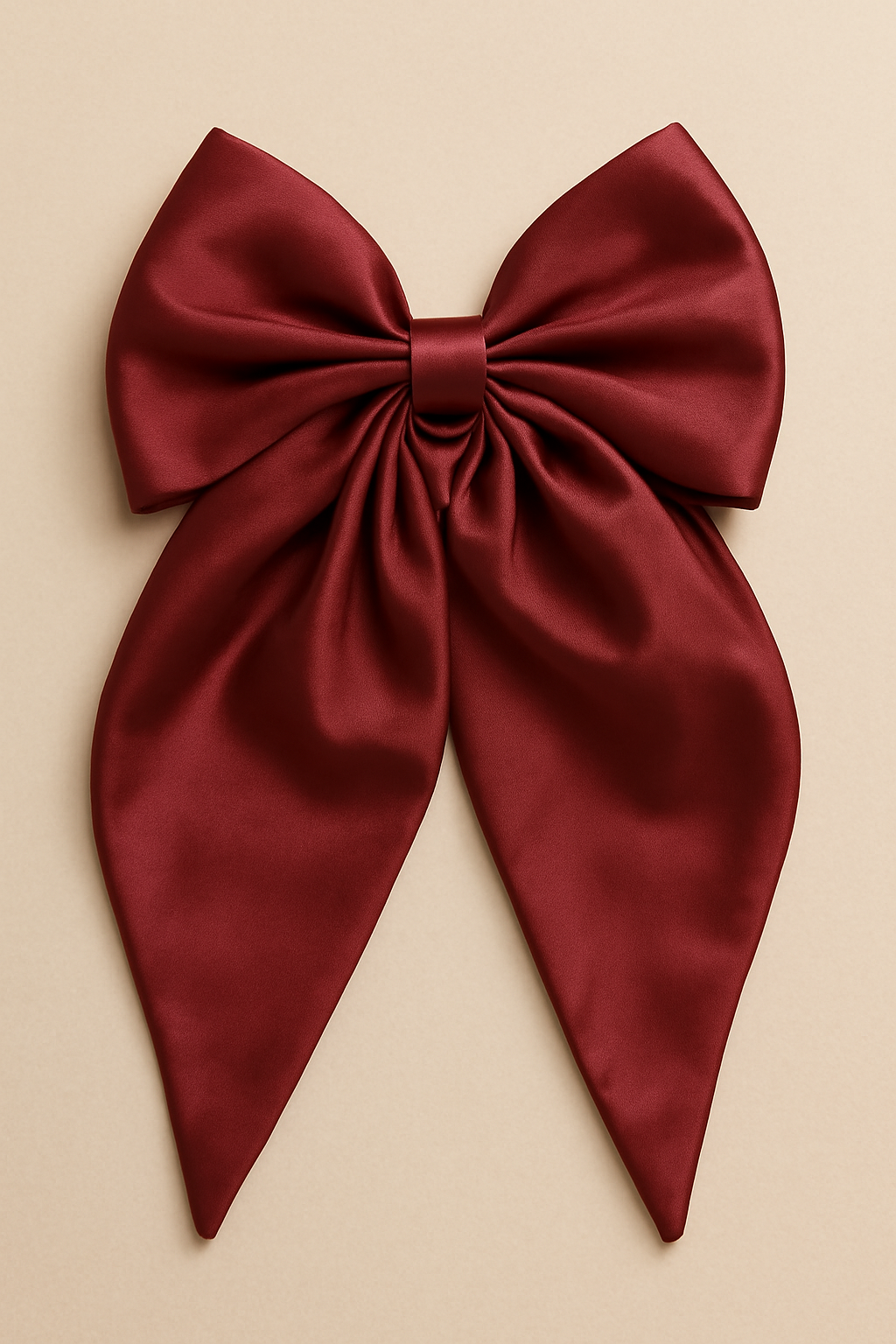 Jumbo Satin Silk Hair Maroon Bow