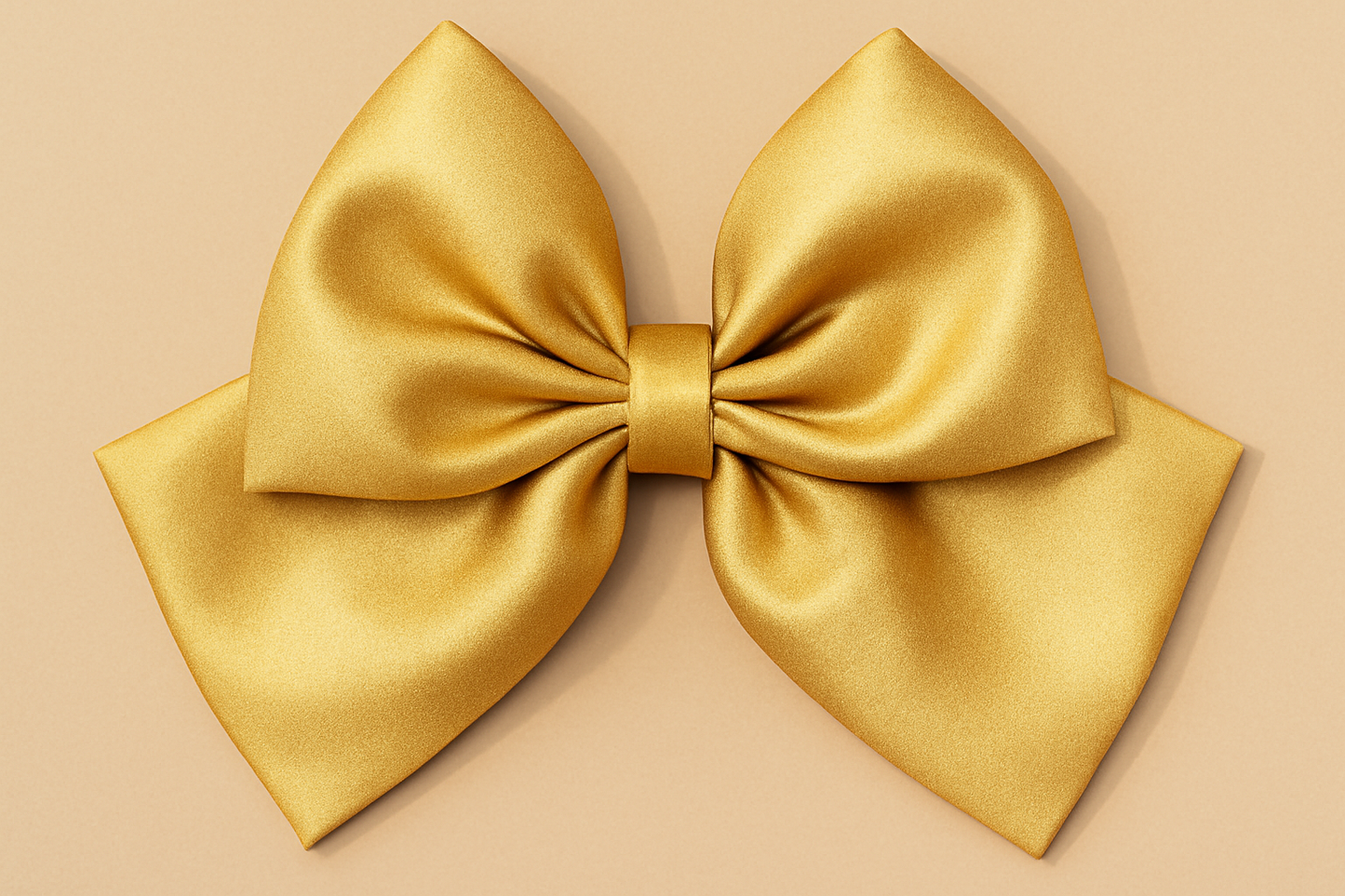 Big Tail Golden Satin Silk Bow