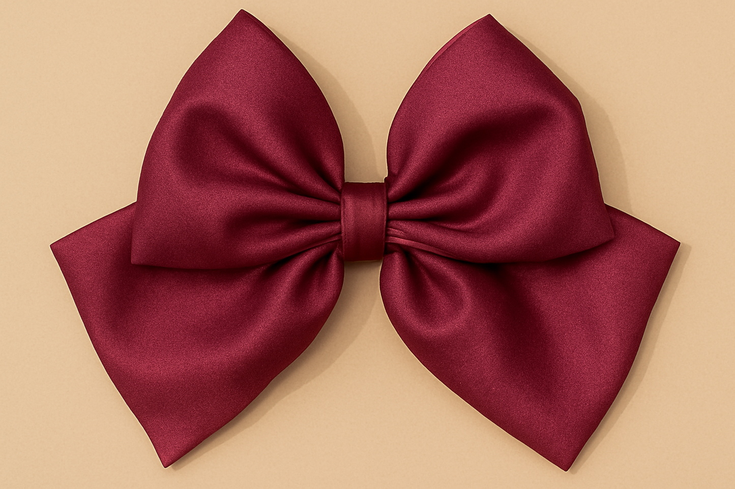 Big Tail Maroon Satin Silk Bow