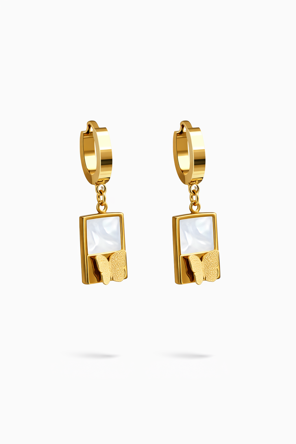 Butterfly Pearl Drop Earrings for Women