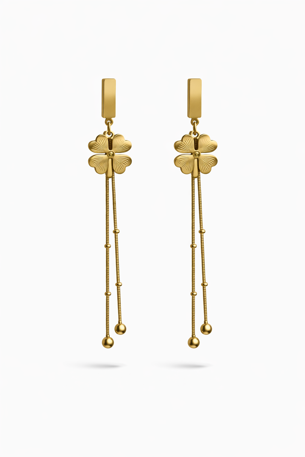 Clover Tassel Drop Earrings for Women