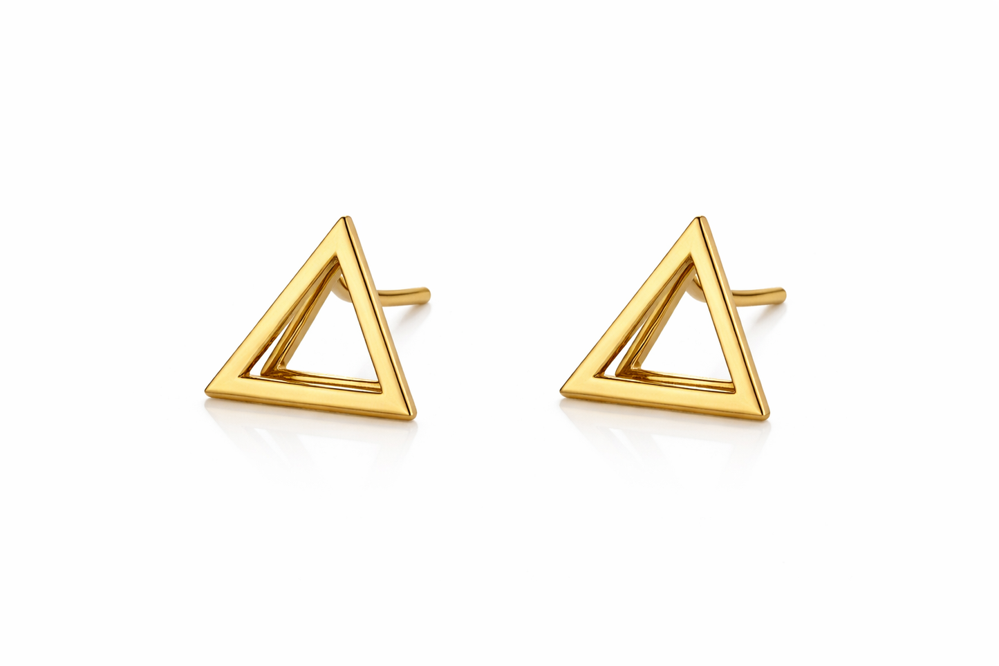 Minimalist Gold Triangle Stud Earrings for Women