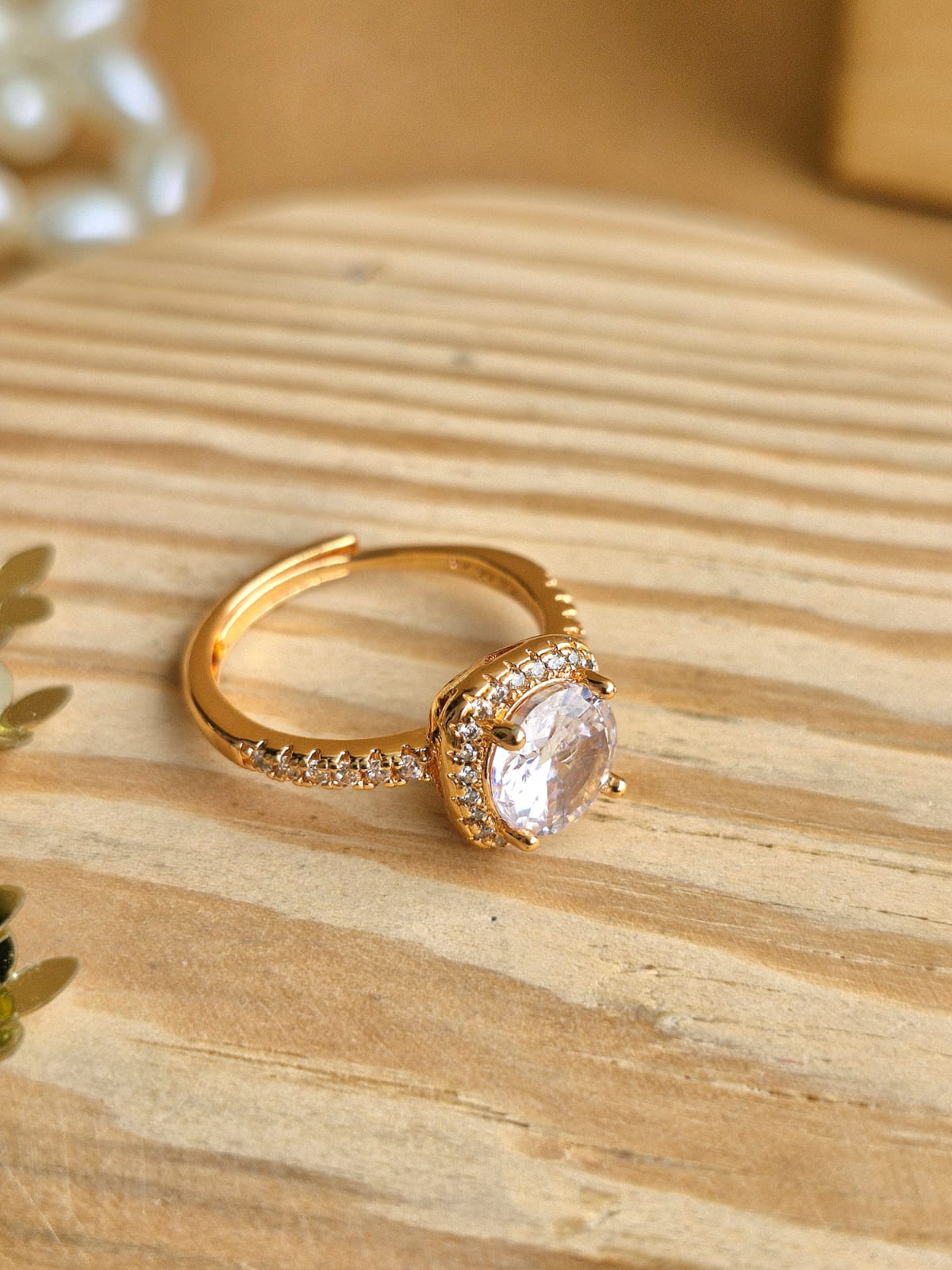 Gold Zircon Ring