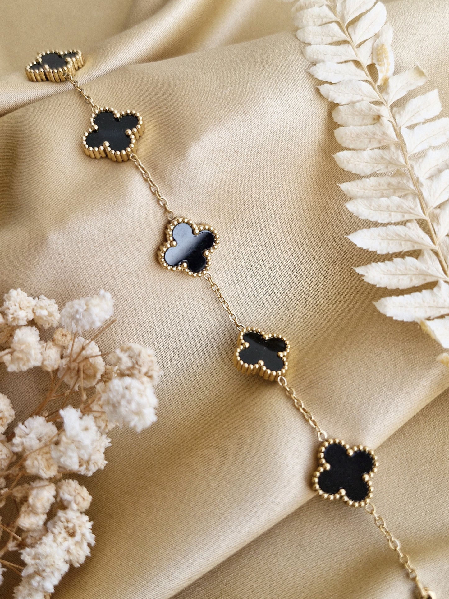 Clovery Gold Plated Bracelet - Black