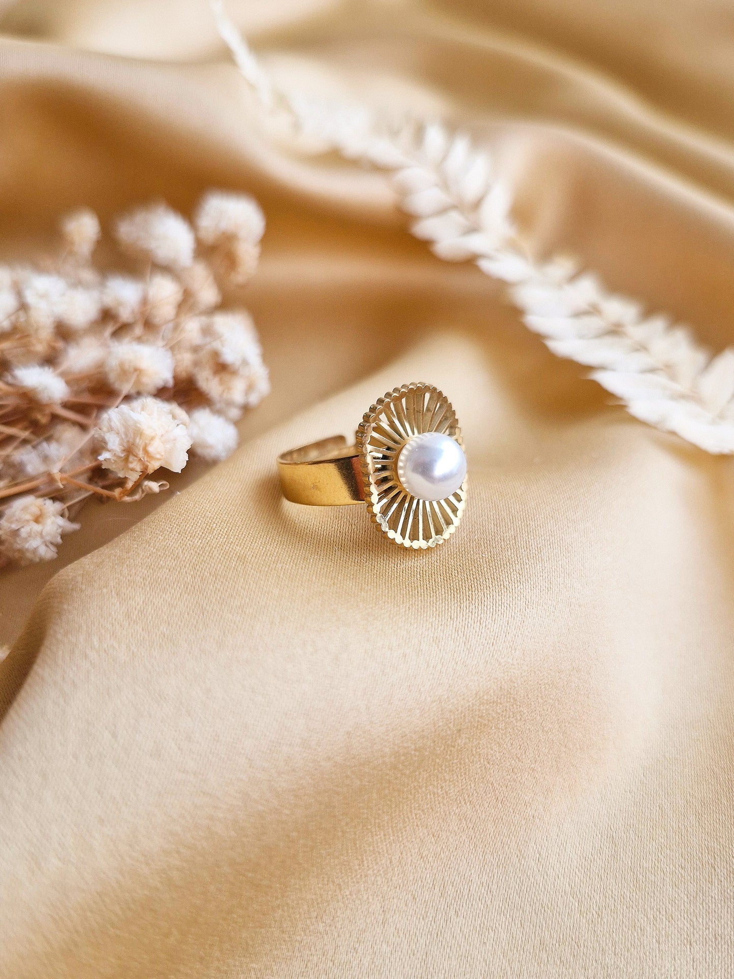Pearl Sunburst Ring