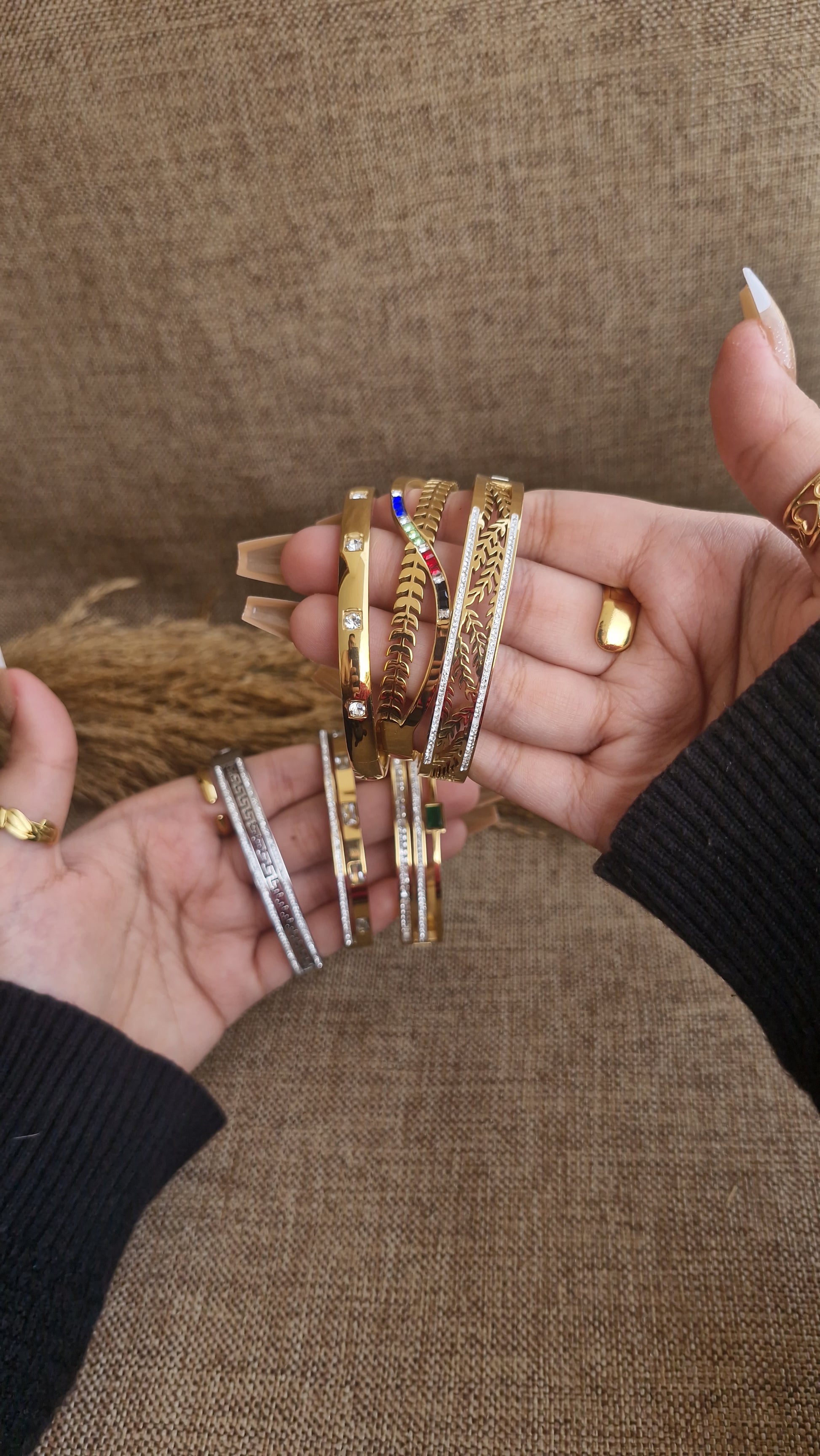 Golden Luxe Layered Bangle Set