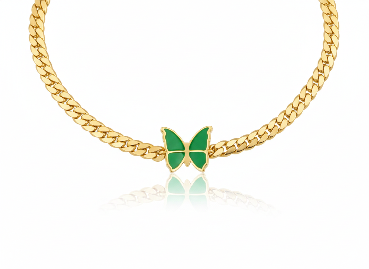 Butterfly Necklace (Emerald Green)