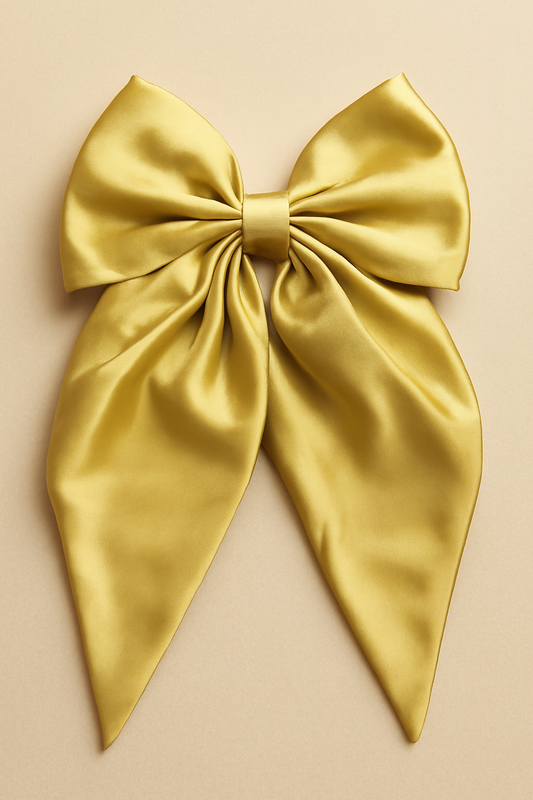 Jumbo Satin Silk Golden Hair Bow