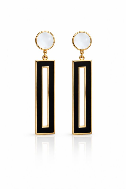 Elegance in Gold and Black Enamel