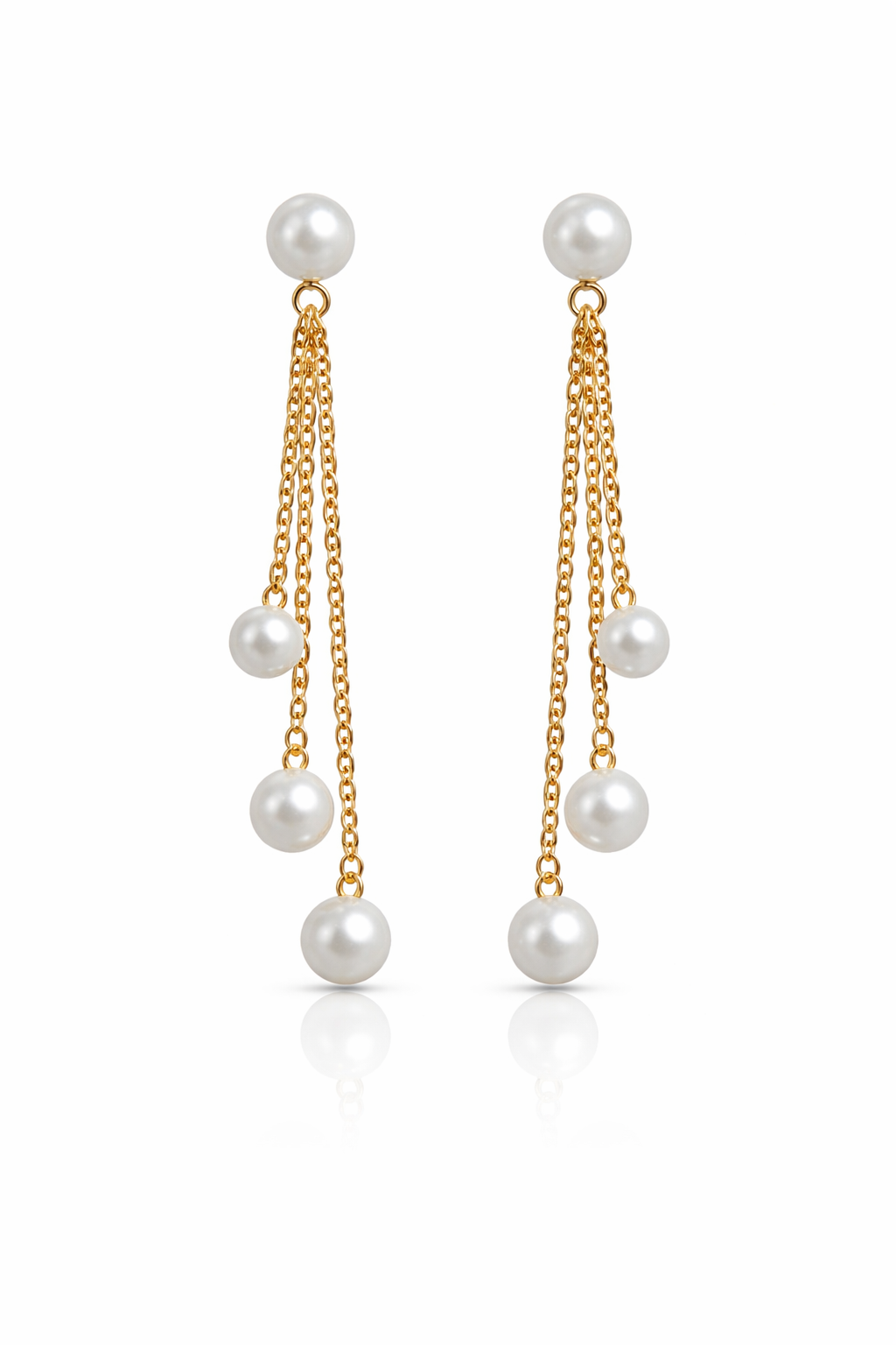 Elegant drop earrings with pearls