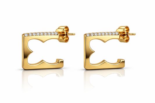 Elegant gold and diamond earrings