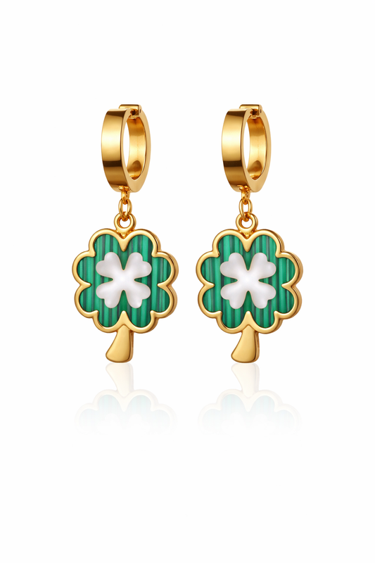 Elegant Gold and Malachite Earrings