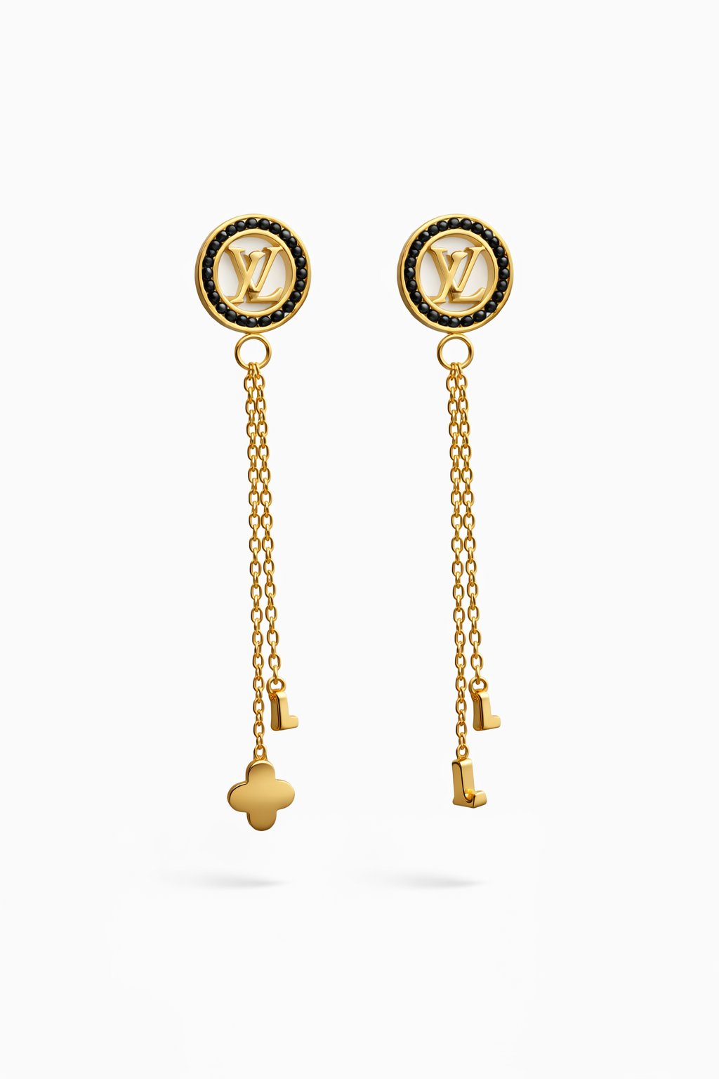 Monogram Chain Drop Earrings for Women