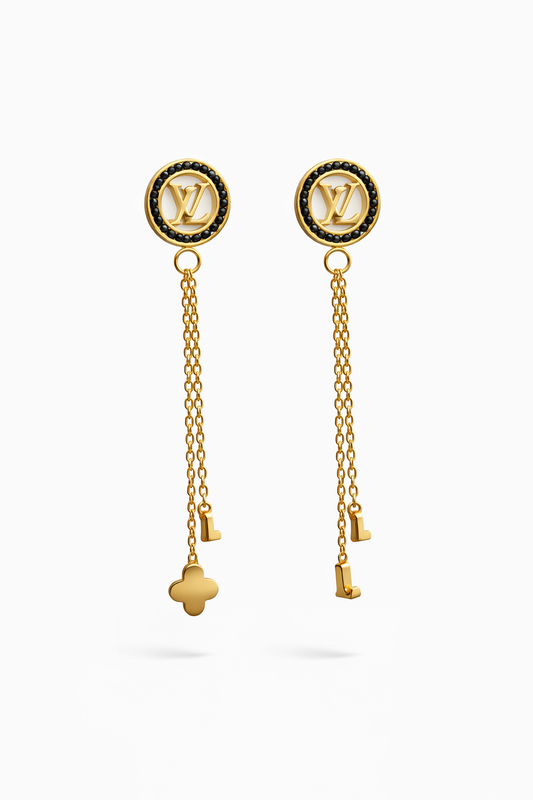 Monogram Chain Drop Earrings for Women