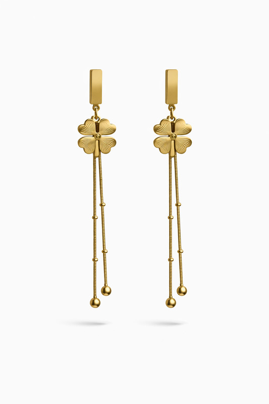 Clover Tassel Drop Earrings for Women