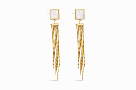 Pearl Tassel Drop Earrings for Women