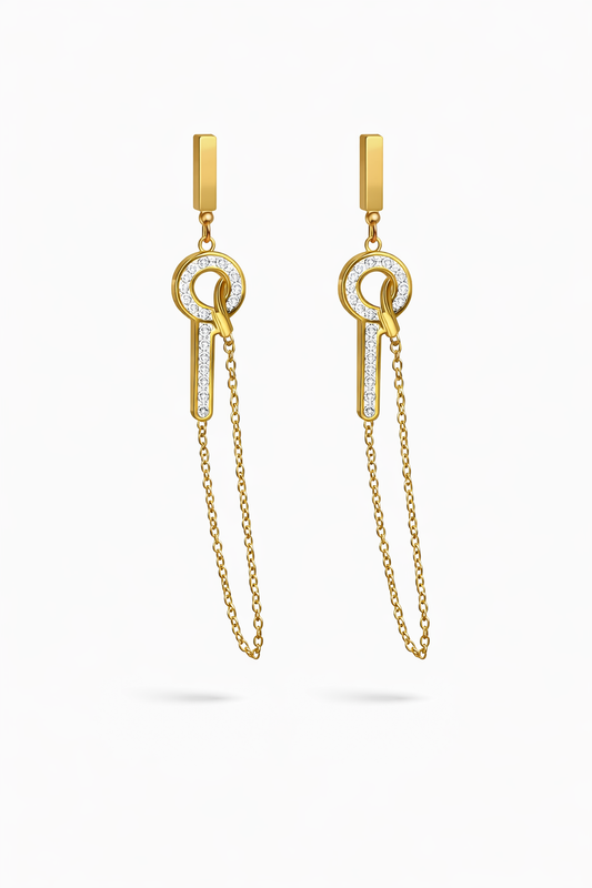 Key Chain Drop Earrings for Women