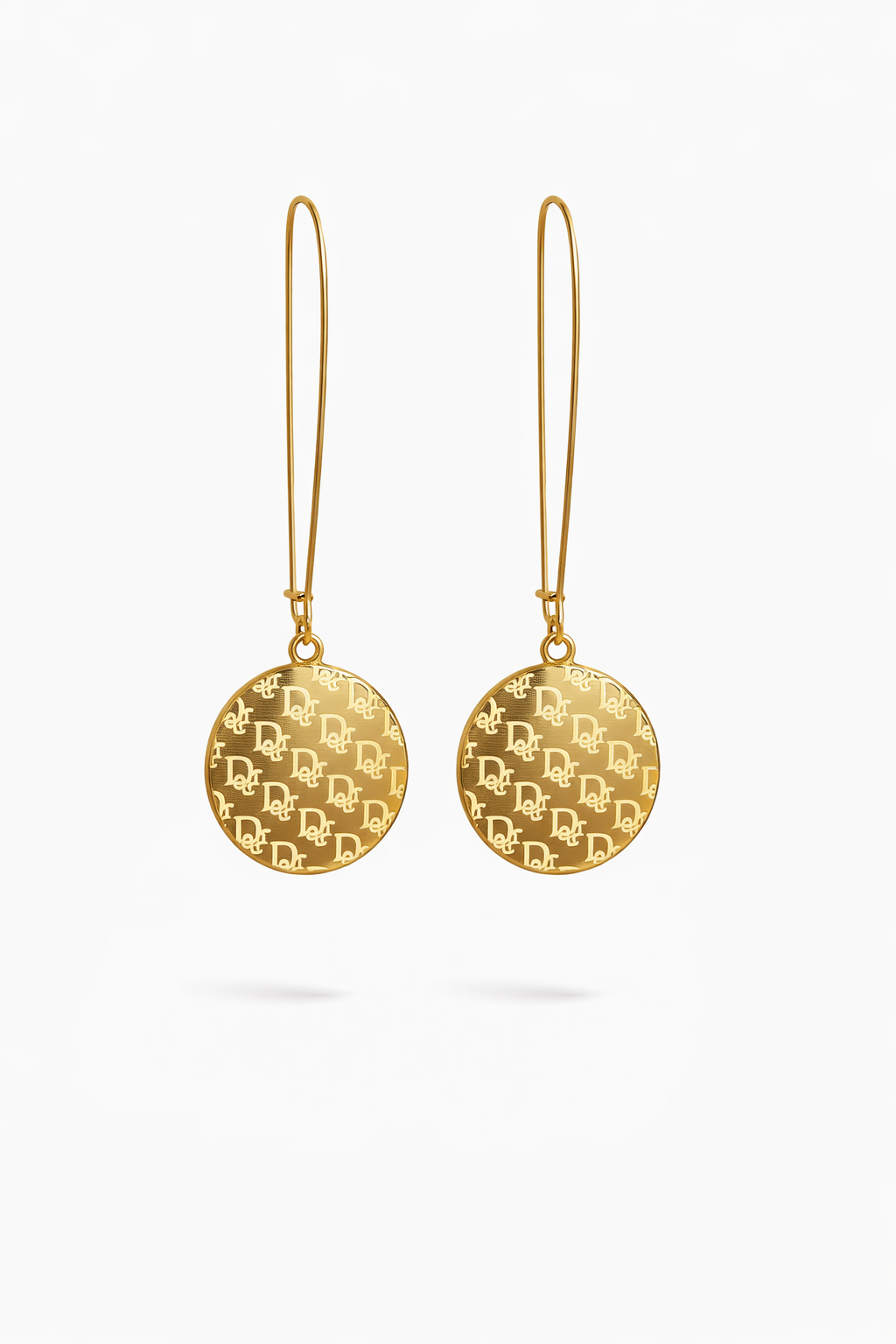 Luxury Monogram Disc Drop Earrings
