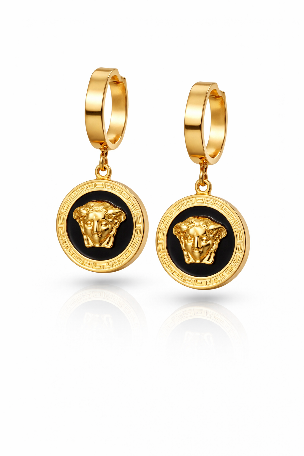 Medusa Gold Drop Earrings for Women