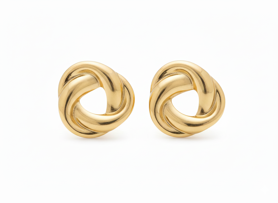 Gold Plated Twisted Studs