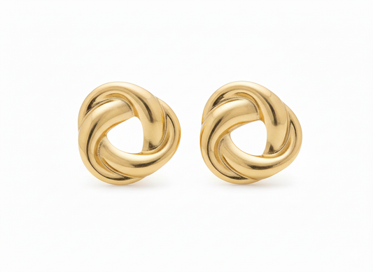 Gold Plated Twisted Studs