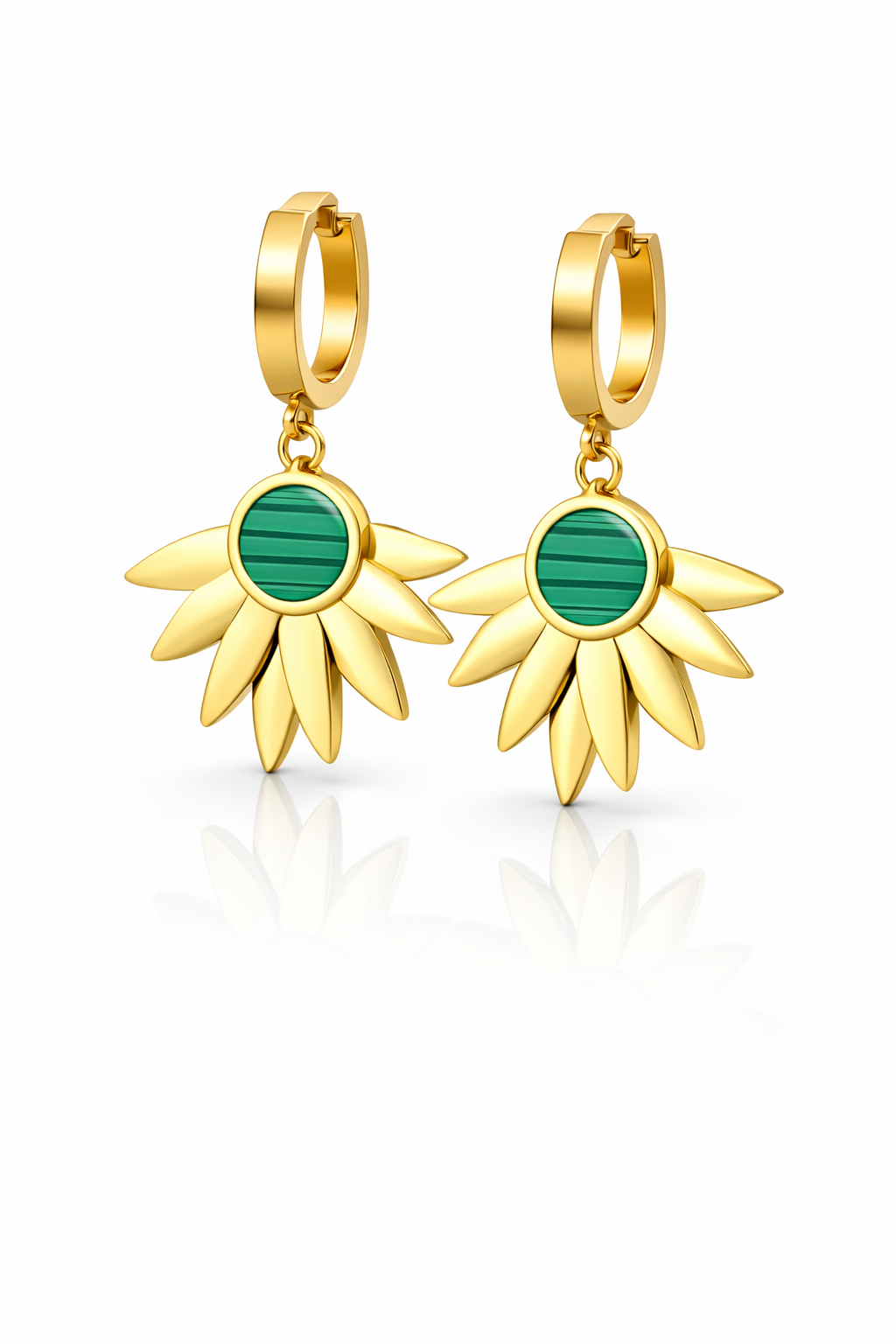 Emerald Bloom Luxe Floral Hoop Earrings