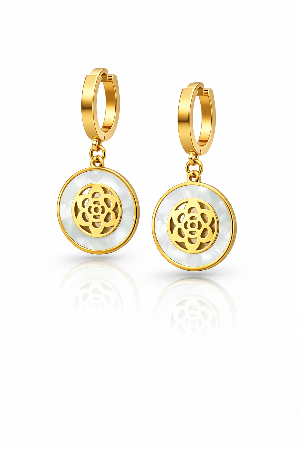 Luna Pearl Luxe Medallion Drop Earrings