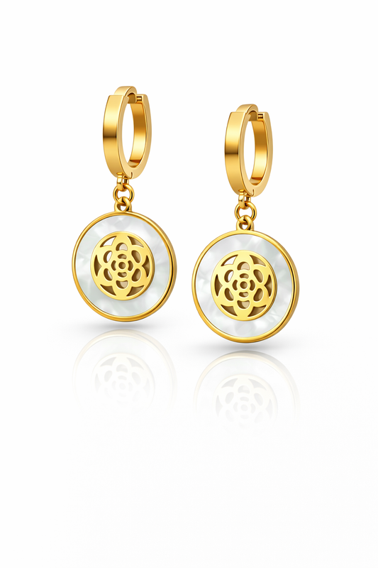 Luna Pearl Luxe Medallion Drop Earrings
