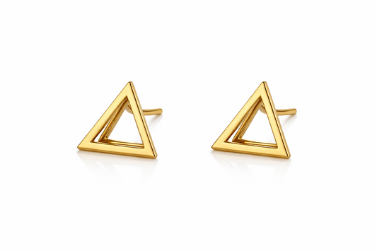 Minimalist Gold Triangle Stud Earrings for Women