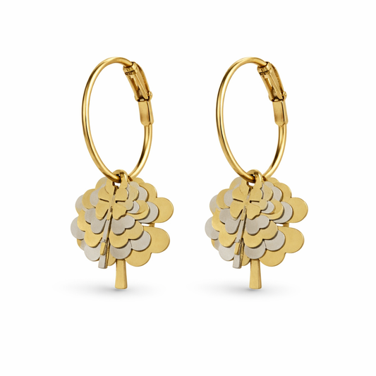 Luxury Tree Charm Hoop Earrings for Women