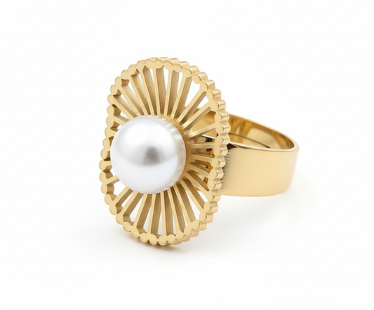 Pearl Sunburst Ring