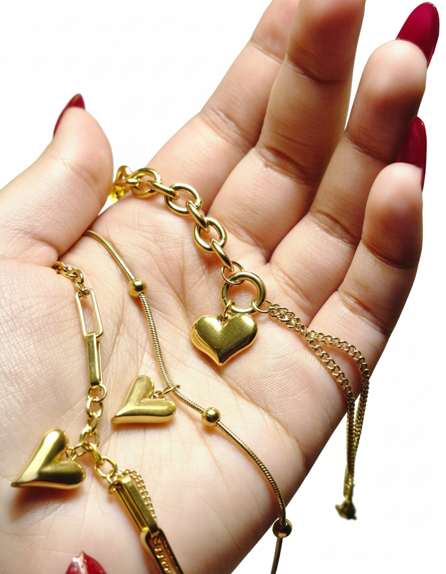 Sweetheart Layers Bracelets - Pack of 3