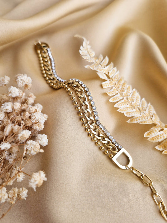 Layered Luxe Gold Plated Bracelet