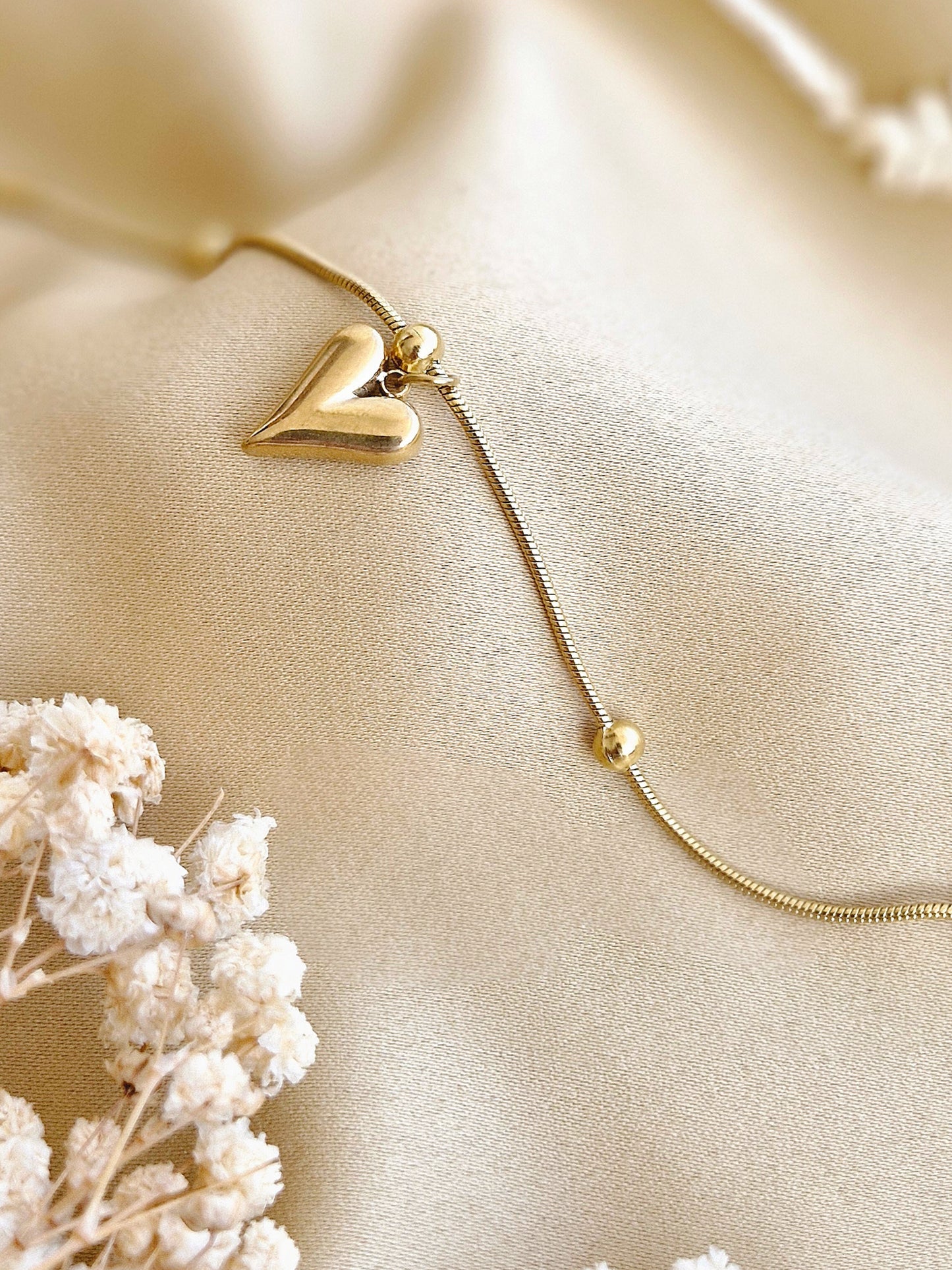 Pave Heart Chain Bracelet