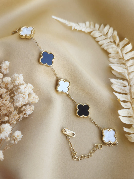 Clover Bracelet — White & Black